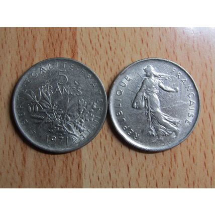 France Republic 1971 5 Francs Coin
