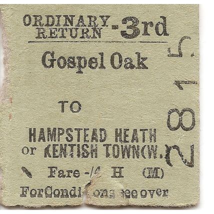 B.R. Edmondson Ticket - Gospel Oak to Hampstead Heath or Kentish Town West
