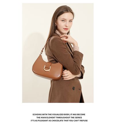 Women Genuine Leather Shoulder Bag Brown