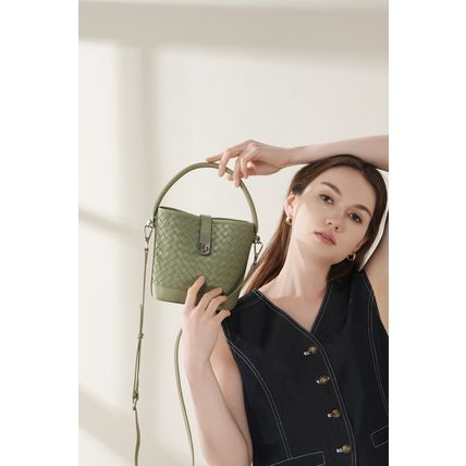 Women's Genuine Leather Tote Shoulder Handbag Green