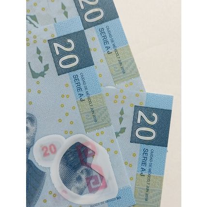 Mexico UNCIRCULATED $20 Pesos polymer 2018 Benito Juárez. Lot of 3 consecutive
