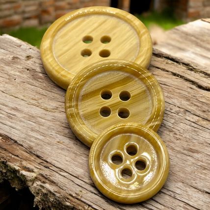Resin Wooden Grain Looking Buttons 3 Sizes 4 Hole Sewing Knitting 15mm 20mm 25mm