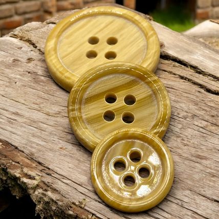 Resin Wooden Grain Looking Buttons 3 Sizes 4 Hole Sewing Knitting 15mm 20mm 25mm