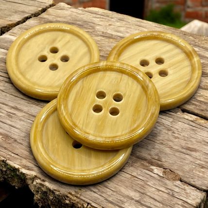 Resin Wooden Grain Looking Buttons 3 Sizes 4 Hole Sewing Knitting 15mm 20mm 25mm
