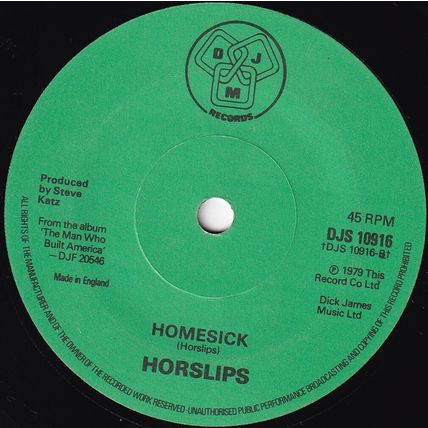 HORSLIPS - LONELINESS, UK, DJM, DJS 10916, '79