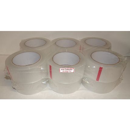 12 Rolls Professional Sealing Packing Industrial Clear Tape 2 Mil 2” x 110 Yard