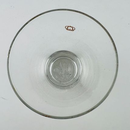 Crown Royal Logo Whisky Rocks Y Shaped Glass Embossed Bottom