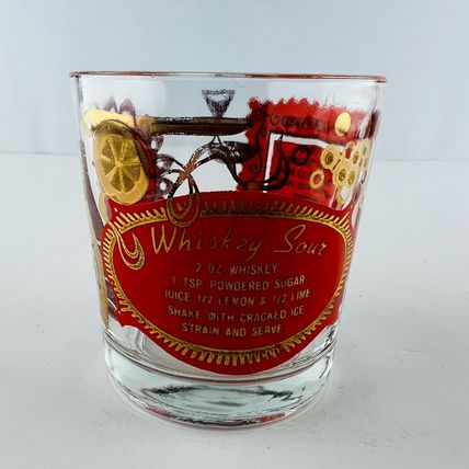 Whiskey Sour Old-Fashioned Rocks Recipe Cocktail Lowball Glass Vintage