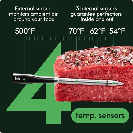 CHEF Iq Sense Smart Wireless Meat Thermometer with 3 Ultra-Thin Probes, Unlimite