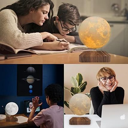 Levitating Moon Lamp, Magnetic Floating Moon Lamp Spinning Luna Night Light with