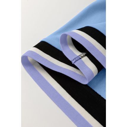 Myosotis Color Contrast Trim V Neck Shift Sleeveless Mini Dress