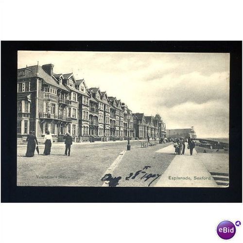 Sussex SEAFORD Esplanade Postcard by Valentine (21545)