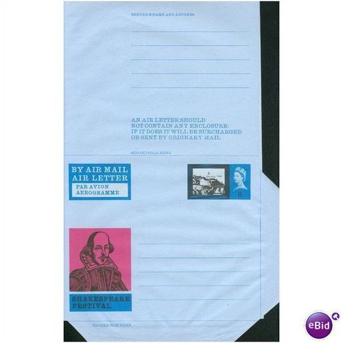 GB Airmail 1964 - Shakespeare Festival 6d Pre-Paid