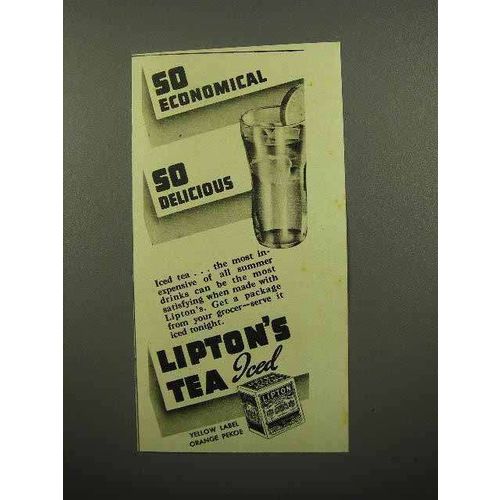 1937 Lipton's Tea Ad - So Economical So Delicious