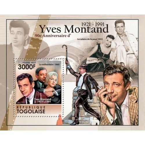 TOGO 2011 SHEET MNH YVES MONTAND CINEMA ACTORS CINE ACTORES 6A
