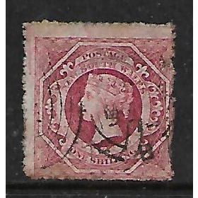 NEW SOUTH WALES 1862 - 72 1s ROSE CARMINE SG 168 FINE USED