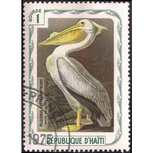 HAITI, BIRDS, White Pelican, gold 1975, 1 Gourde