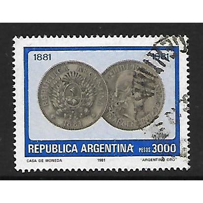 ARGENTINA REP 1981 CENT OF FIRST ARGENTINE COIN 3000p FIVE PESOS PIECE SG1727 FU
