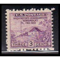 752 3c Washington's Hdqs Average Plus MNH O4834