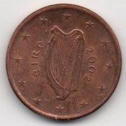 Coins. Eire 2002 5 euro cents Value