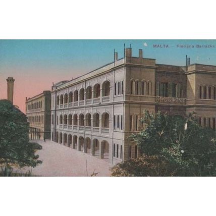 Malta Floriana Barracks Antique Postcard
