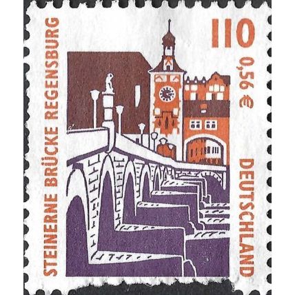 GERMANY, Stone bridge, Regensburg, orange & violet 2001, 110pf, 0.56, #2