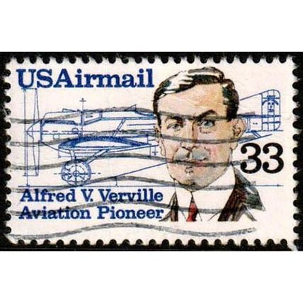 USA 1985 Air Mail 33c Alfred Verville Used Stamp . Airmail