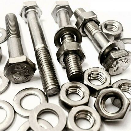M5 A2 STAINLESS PART THREADED HEX HEAD BOLTS + FULL NUT + WASHERS 931