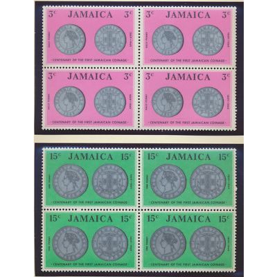 Jamaica Stamps Scott #295 To 296, Mint Never Hinged, Blocks of 4