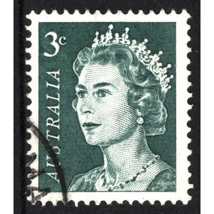 AUSTRALIA 1966: QUEEN ELIZABETH II DEFINITIVES - 3c GREY-GREEN USED (G2)