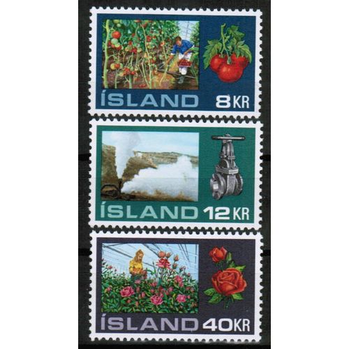 1972 Iceland - Hothouse Gardening set of 3 - Sc# 443-5 Mint NH