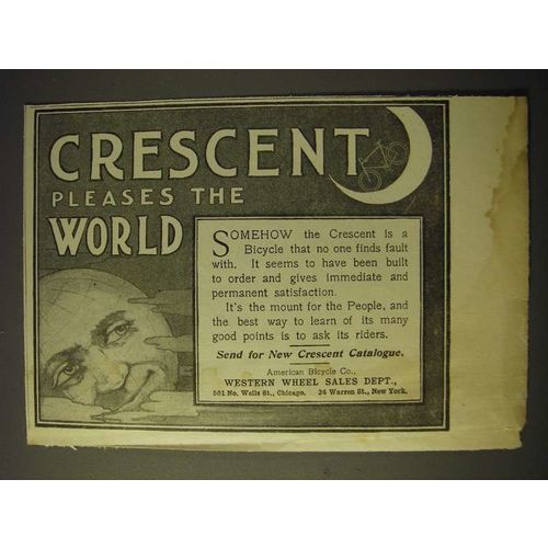 1900 Crescent Bicycles Ad - Crescent pleases the world