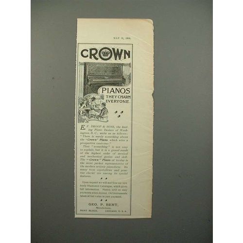 1900 Crown Piano Ad - They Charm Everyone