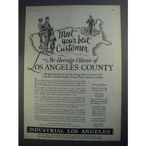 1927 Los Angeles California Ad - Meet Best Customer
