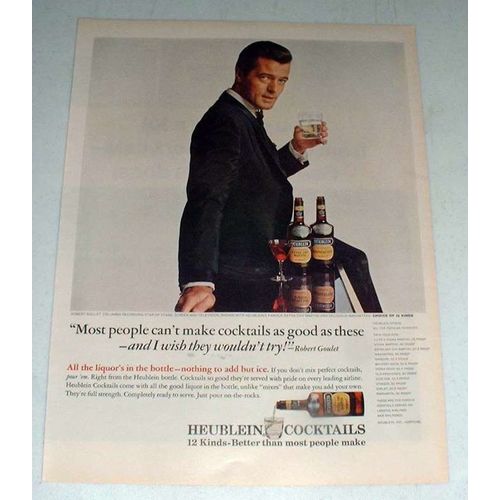 1965 Heublein Cocktails Ad w/ Robert Goulet
