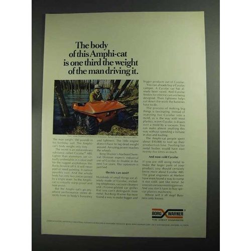 1968 Borg Warner Amphi-Cat Ad - Third the Weight of Man