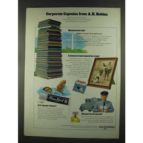 1972 A.H. Robins Company Ad - Corporate Capsules