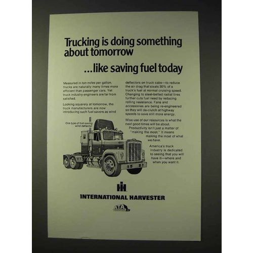 1975 International Harvester Truck Ad - Saving Fuel