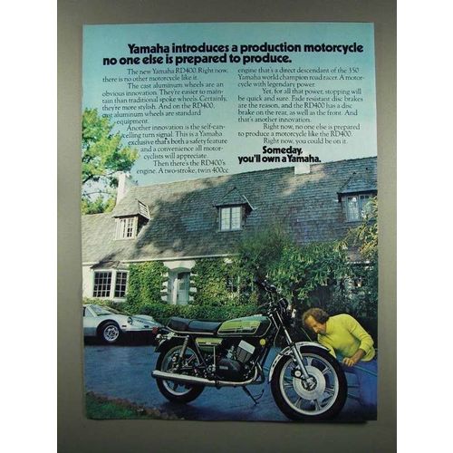 1976 Yamaha RD400 Motorcycle Ad - Production