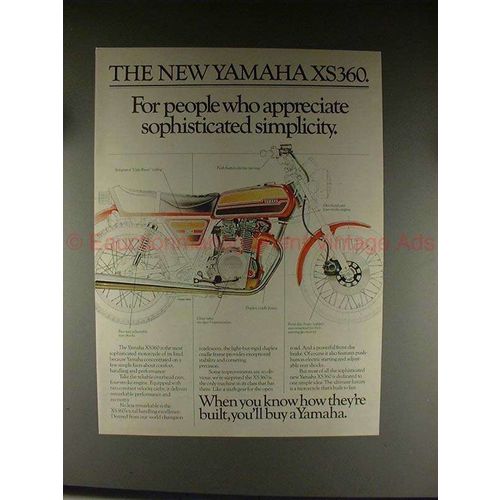 1976 Yamaha XS360 Motorcycle Ad - Appreciate Simplicity