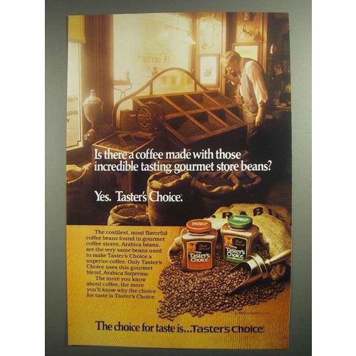 1984 Taster's Choice Coffee Ad - Gourmet Store Beans