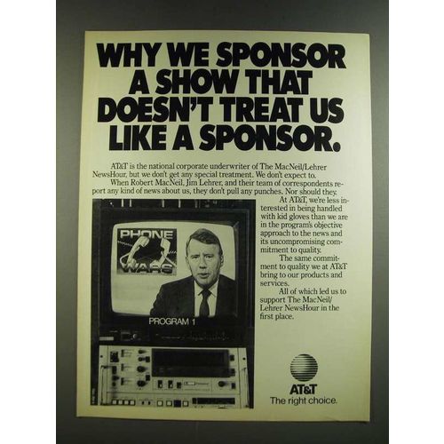 1986 AT&T MacNeil/Lehrer NewsHour PBS TV Show Ad - Why We Sponsor