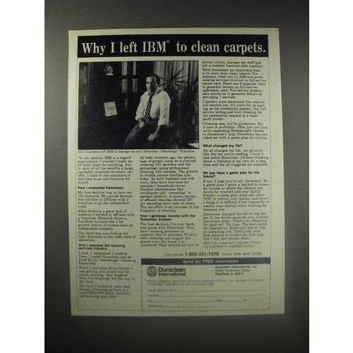 1990 Duraclean International Ad - Why I left IBM to clean carpets