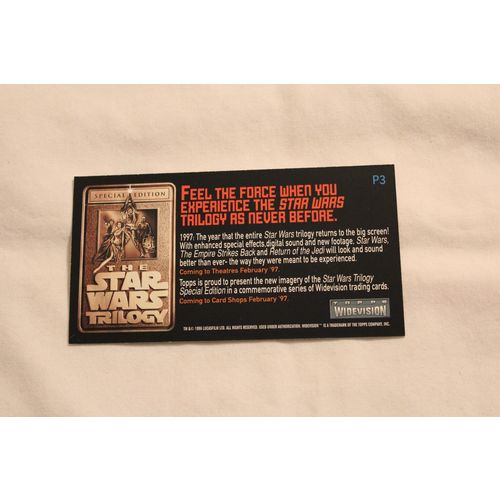 1995 Topps Star Wars THE STAR WARS TRILOGY WIDEVISION PROMO NO. P3