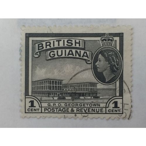 British Guiana QEII 1954 1c Black Used SG 331 Sc253 postage stamp GPO Georgetown