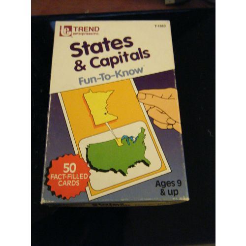 Trend Enterprises, Inc. States & Capitals - 50 Fact Filled Cards