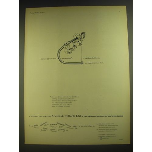 1958 Accles & Pollock Ad - If you happen to need simple bends in stainless