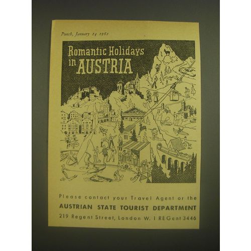 1962 Austrian State Tourist Department Ad - Romantic Holidays in Austria