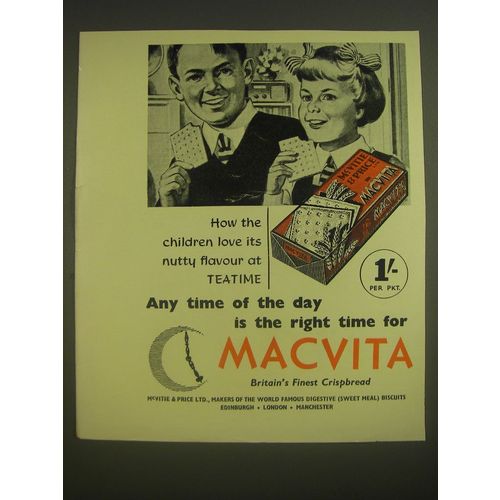 1955 McVitie & Price Macvita Ad - How the children love its nutty flavour