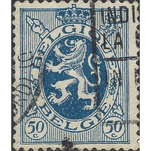 BELGIUM, Heraldic Lion, blue 1929, 50c, #4